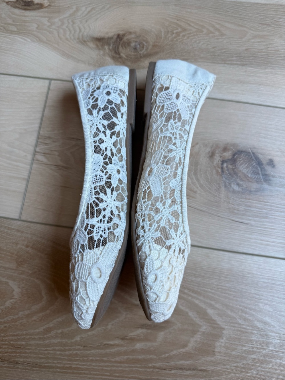 Jellypop White Lace Floral Slip-On Ballet Flats Memory Foam Women's 9M - Picture 6 of 8